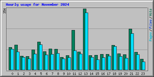 Hourly usage for November 2024